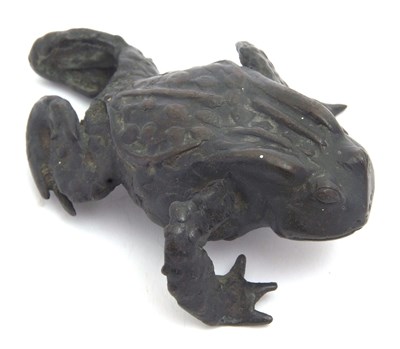 Lot 92 - Mixed Lot: A cast bronzed model of a toad,...