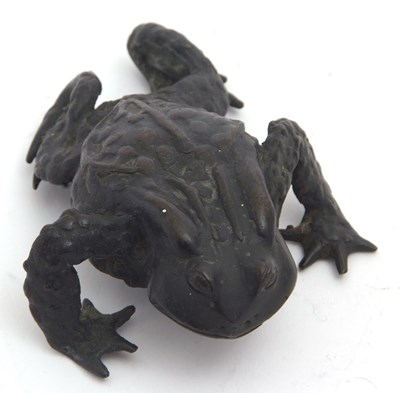 Lot 92 - Mixed Lot: A cast bronzed model of a toad,...