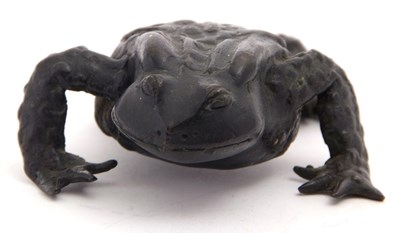 Lot 92 - Mixed Lot: A cast bronzed model of a toad,...