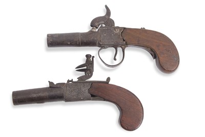 Lot 96 - A late 18th Century flintlock pocket pistol,...