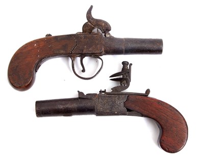 Lot 96 - A late 18th Century flintlock pocket pistol,...