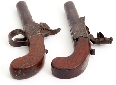 Lot 96 - A late 18th Century flintlock pocket pistol,...
