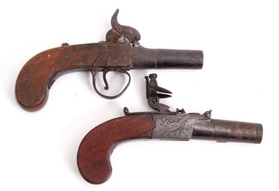 Lot 96 - A late 18th Century flintlock pocket pistol,...
