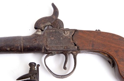 Lot 96 - A late 18th Century flintlock pocket pistol,...