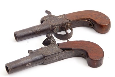 Lot 96 - A late 18th Century flintlock pocket pistol,...