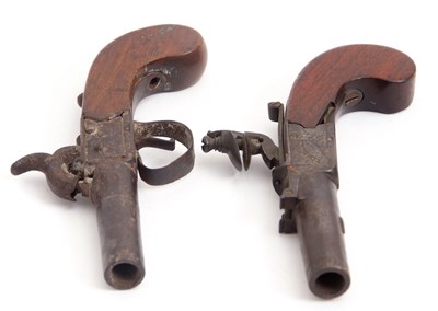 Lot 96 - A late 18th Century flintlock pocket pistol,...