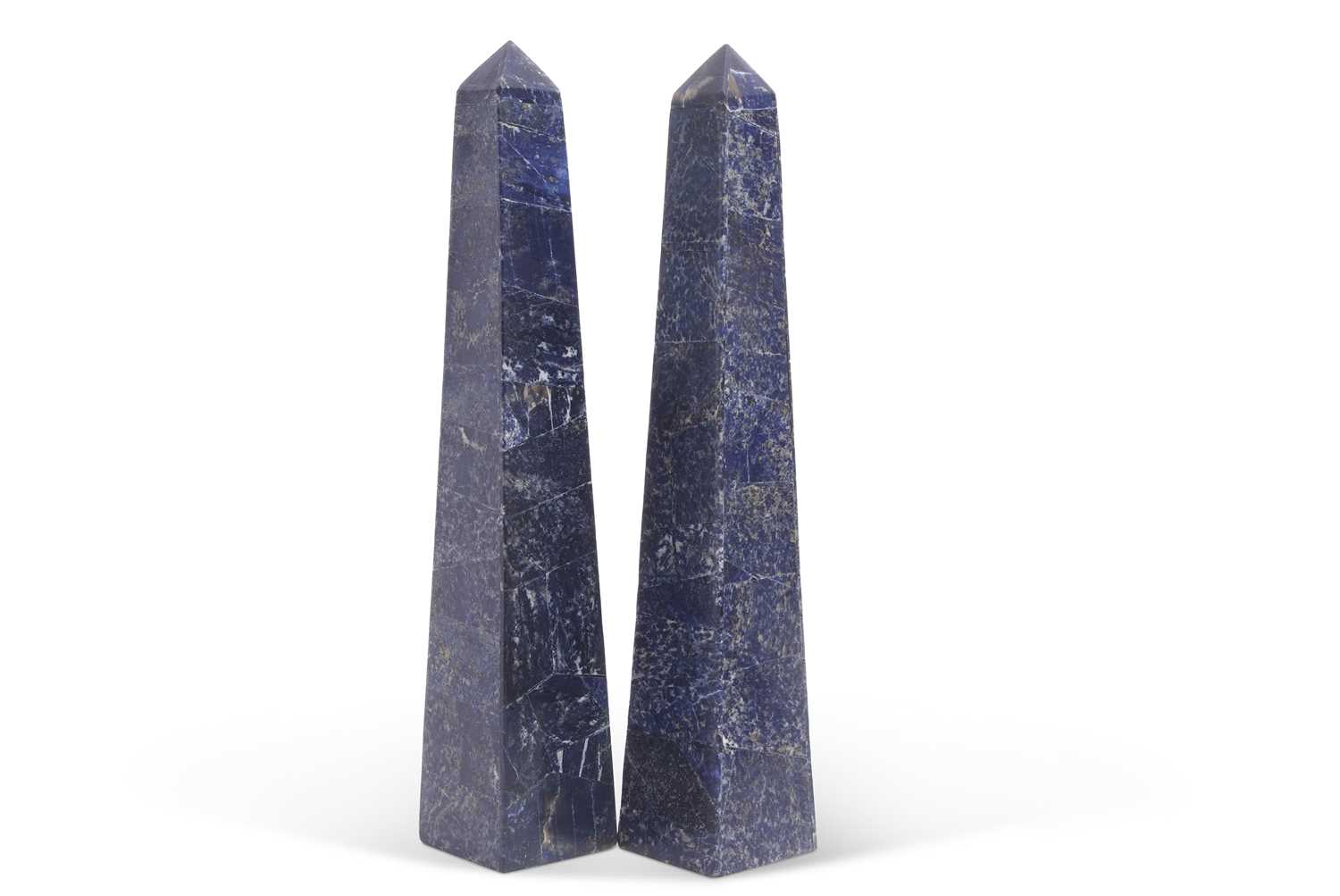 Lot 97 - A pair of large polished Lapis Lazuli obelisks,...