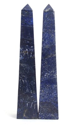 Lot 97 - A pair of large polished Lapis Lazuli obelisks,...