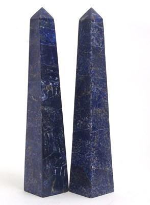 Lot 97 - A pair of large polished Lapis Lazuli obelisks,...