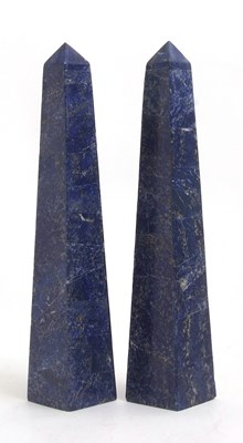 Lot 97 - A pair of large polished Lapis Lazuli obelisks,...