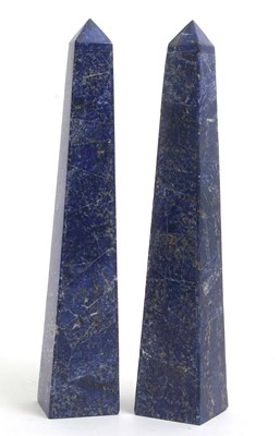 Lot 97 - A pair of large polished Lapis Lazuli obelisks,...