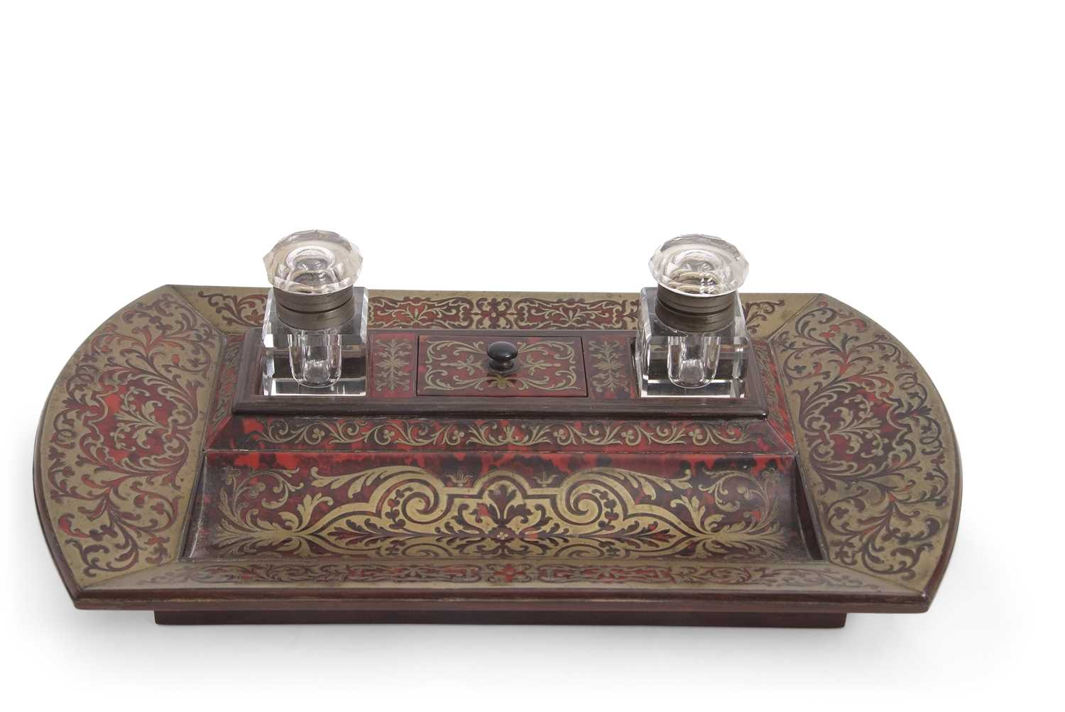 Lot 98 - A 19th Century Boulle and brass ink stand,...