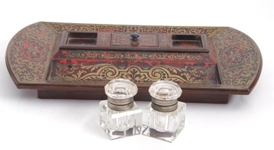 Lot 98 - A 19th Century Boulle and brass ink stand,...