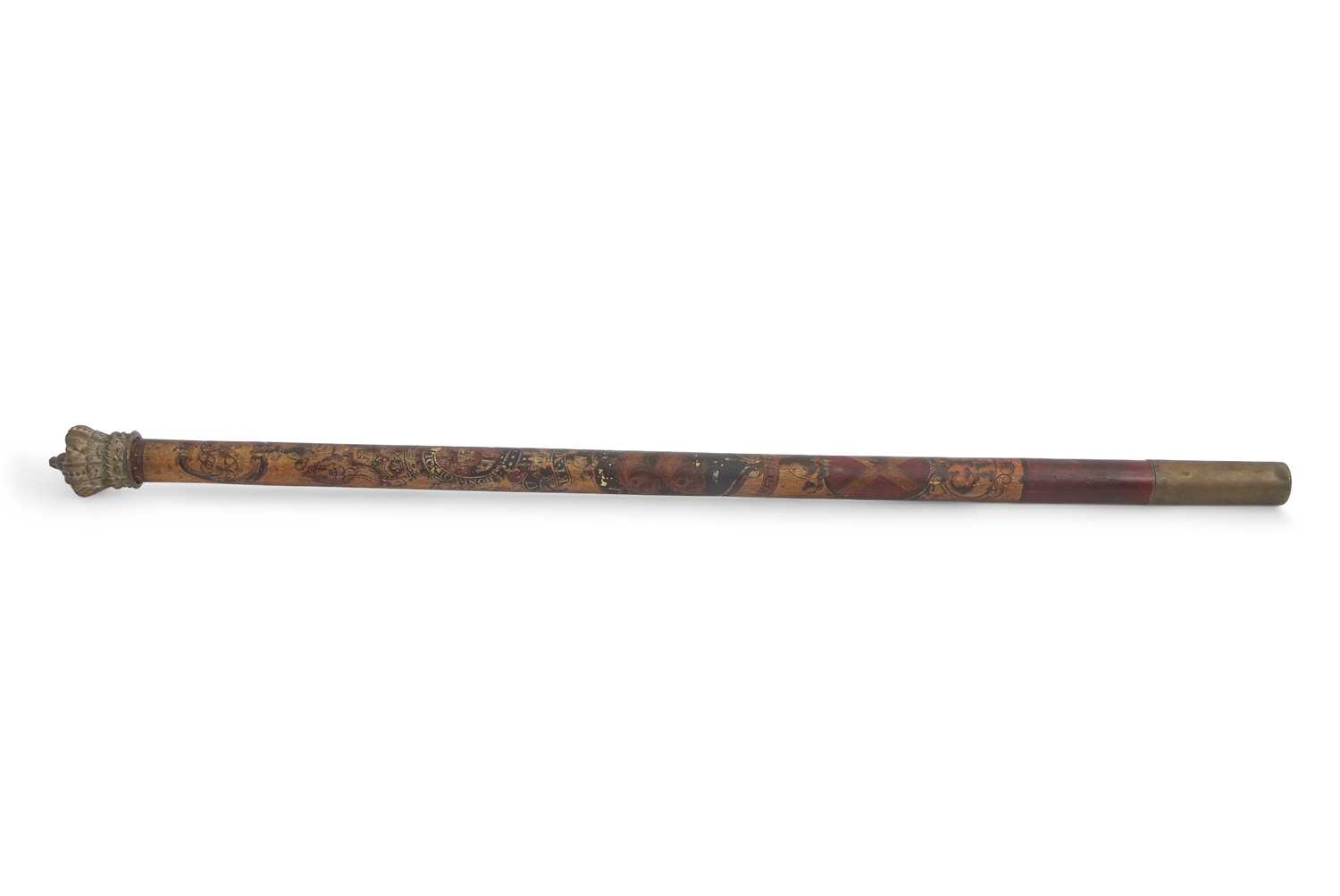 Lot 99 - A George IV Tipstaff, the long wood painted...