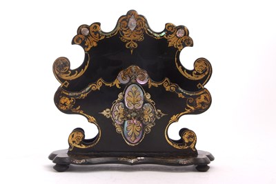 Lot 100 - A Victorian papier mache desk blotter or...