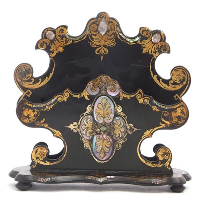 Lot 100 - A Victorian papier mache desk blotter or...