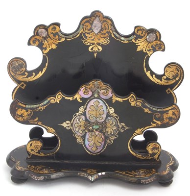 Lot 100 - A Victorian papier mache desk blotter or...