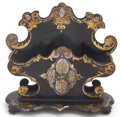 Lot 100 - A Victorian papier mache desk blotter or...