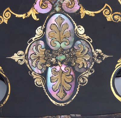 Lot 100 - A Victorian papier mache desk blotter or...