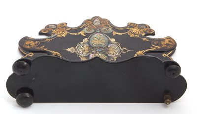 Lot 100 - A Victorian papier mache desk blotter or...
