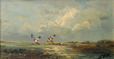Lot 630 - Jack Cox (1914-2007), Ducks alighting over...