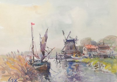 Lot 652 - Jack Cox (1914-2005), Estuary scene (Cley...