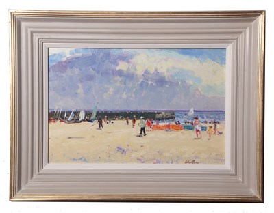 Lot 639 - Geoffrey Chatten (1938-2025), Beach scene with...