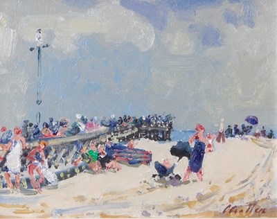Lot 644 - Geoffrey Chatten (1938-2025), "Jetty", oil on...