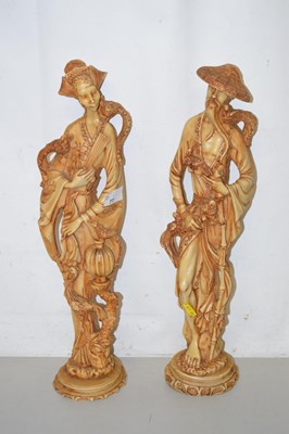 Lot 87 - Pair of Oriental resin figures