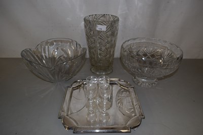 Lot 178 - Silver plated tray together with various glass...