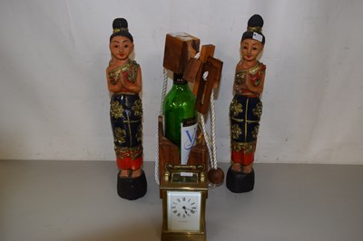 Lot 206 - A pair of modern Oriental figures, brass cased...