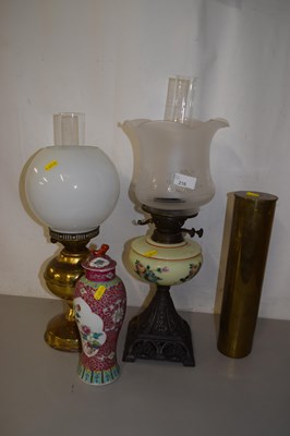 Lot 216 - Mixed Lot: Reproduction Oriental vase, brass...