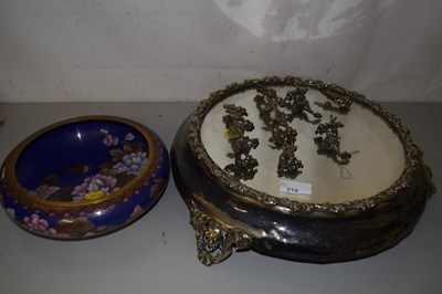 Lot 218 - A silver plated and mirrored cake stand...