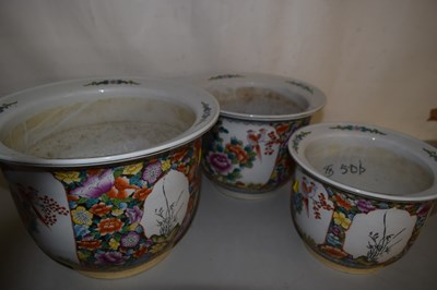 Lot 224 - Graduated set of three reproduction Oriental...