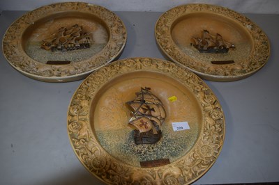 Lot 229 - A set of three vintage plaster work wall...