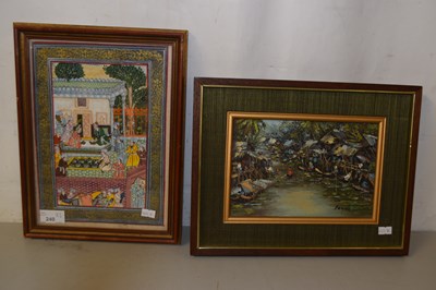 Lot 240 - Modern Indian picture of figures at a feast...