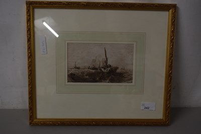 Lot 242 - Hunt a small study of a shipping scene, pen...