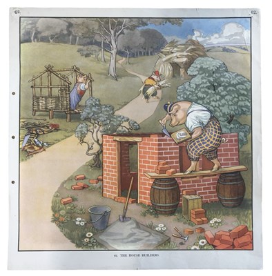 Lot 935 - THREE LITTLE PIGS VINTAGE POSTER. 1930s....
