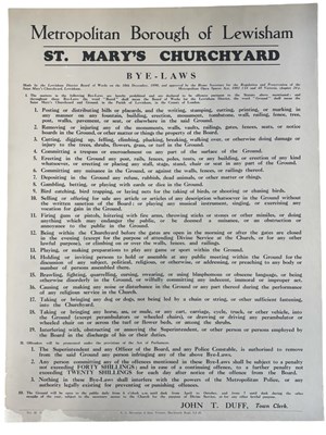 Lot 917 - c1890 LEWISHAM ST MARY’S CHURCHYARD BROADSIDE....