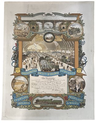 Lot 902 - RAILROAD. Illustrated commemorative...