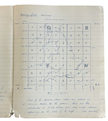 Lot 161 - WW2 MAP SURVEYING TRAINING COURSE MANUSCRIPT....