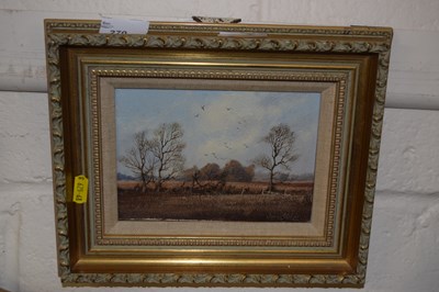 Lot 270 - James Wright, study of a farmland scene, oil...