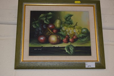 Lot 271 - Van Hunt still life study of fruit, oil on canvas