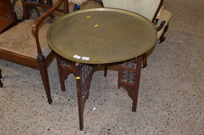Lot 307 - A brass tray top table