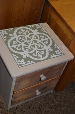 Lot 312 - Pair of small two drawer painted pine bedside...
