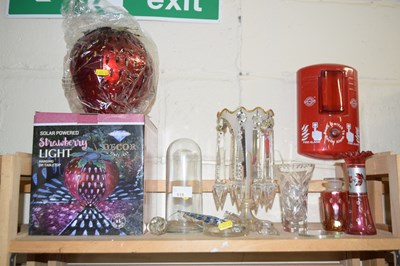 Lot 518 - Assorted glass ware and a solar powered...