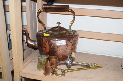 Lot 525 - Copper kettle and other items