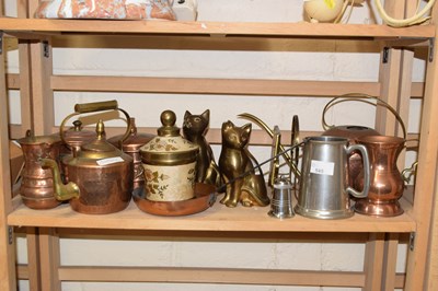 Lot 545 - Assorted brass and copper wares and other...
