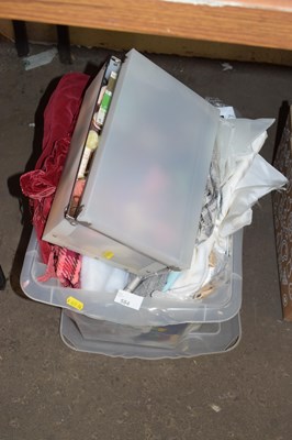 Lot 584 - Box of assorted fabrics, remnants and...