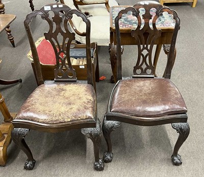 Lot 443 - A pair of Georgian Revival mahogany dining...